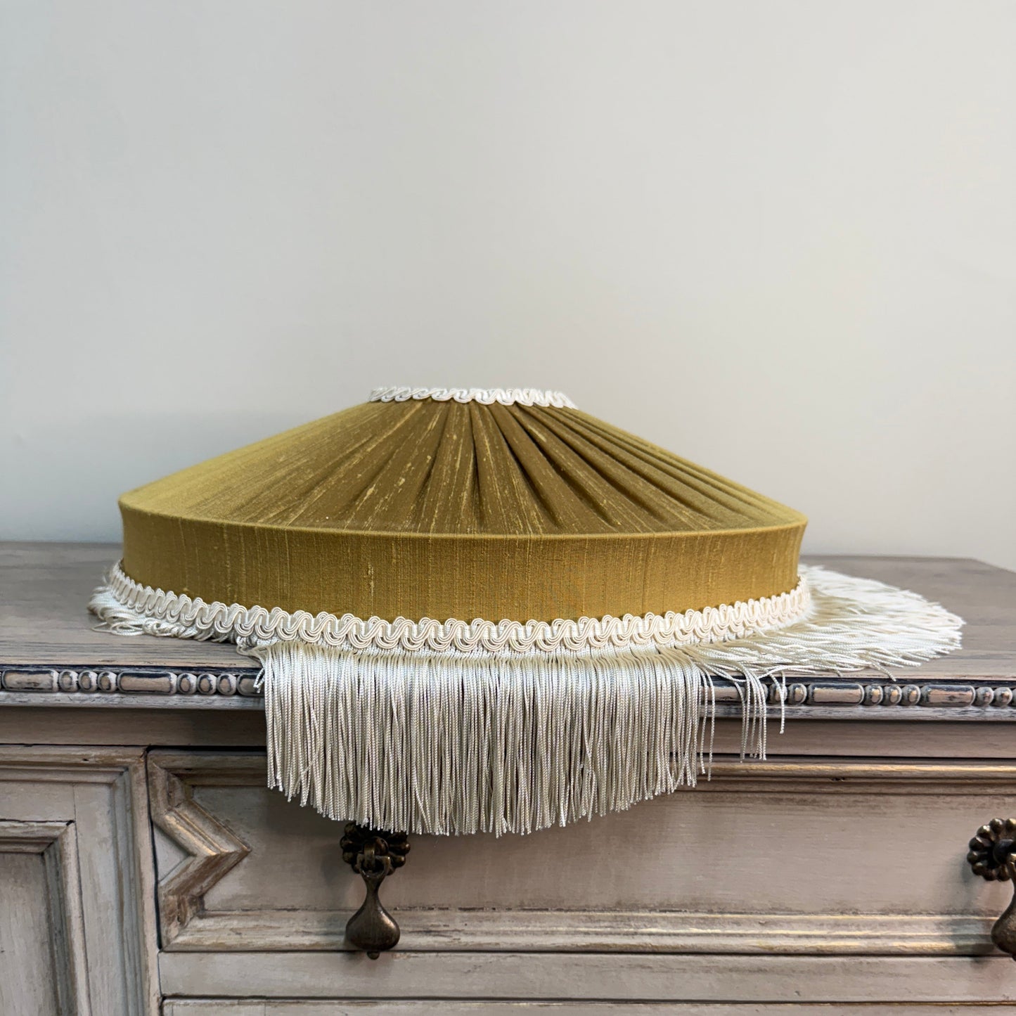 The Peggy Silk Fringed Lampshade - Gold