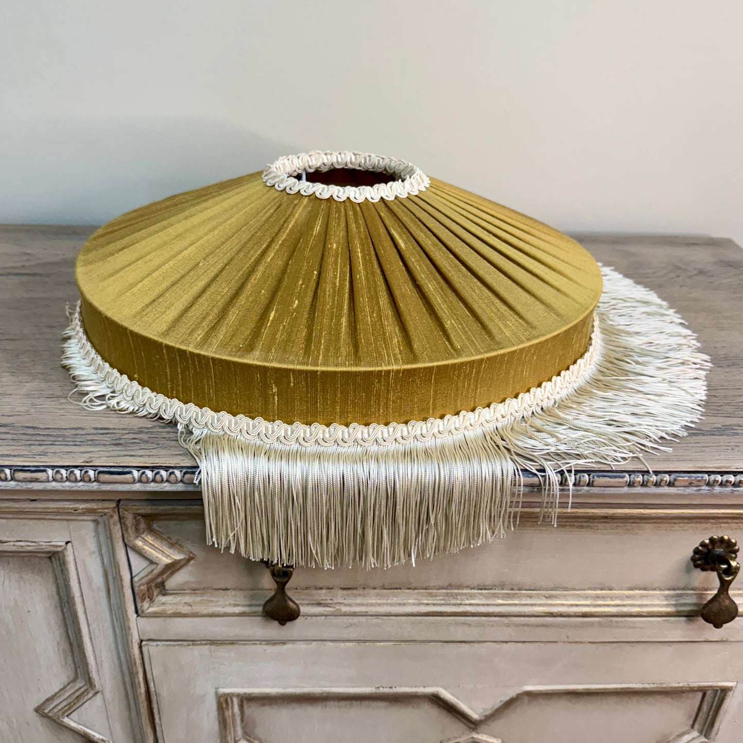 The Peggy Silk Fringed Lampshade - Gold