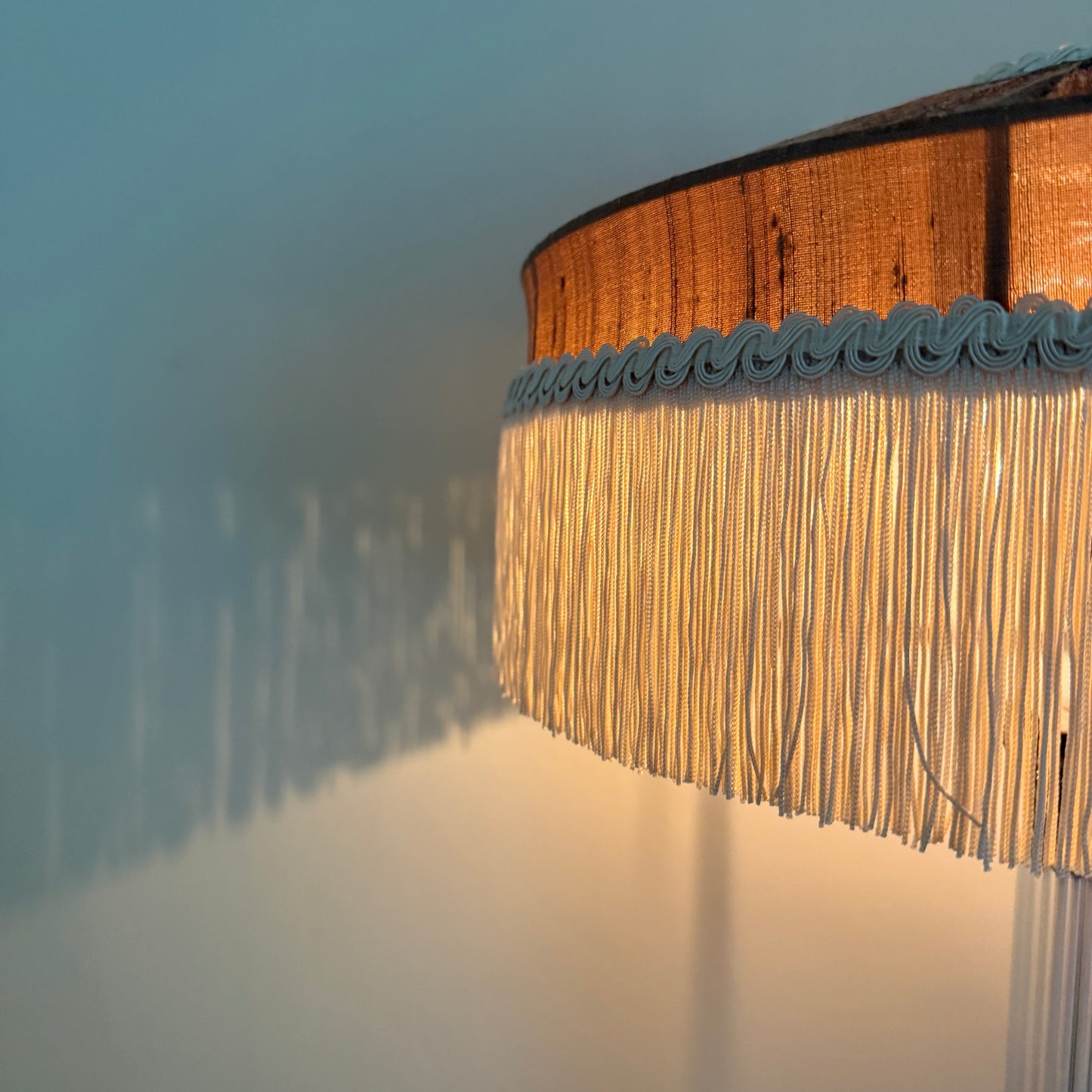 The Peggy Silk Fringed Lampshade - Brown