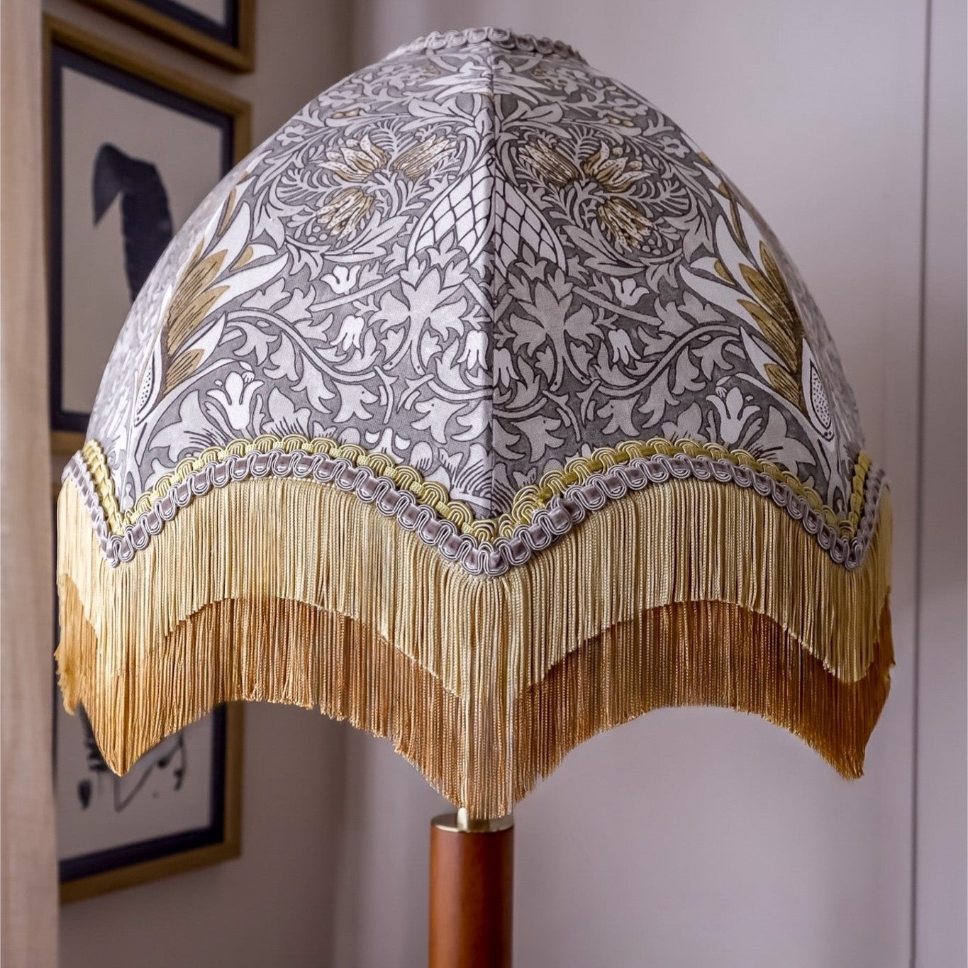 William Morris Snakeshead Fringed Lampshade