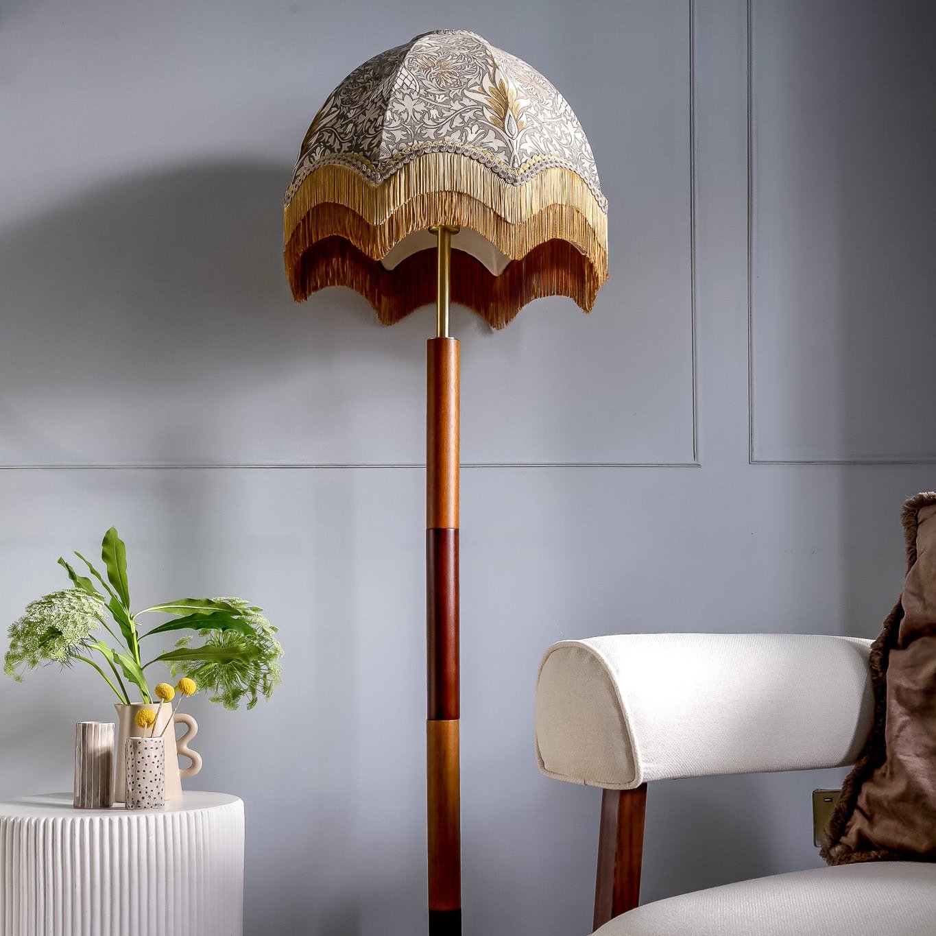 William Morris Snakeshead Fringed Lampshade