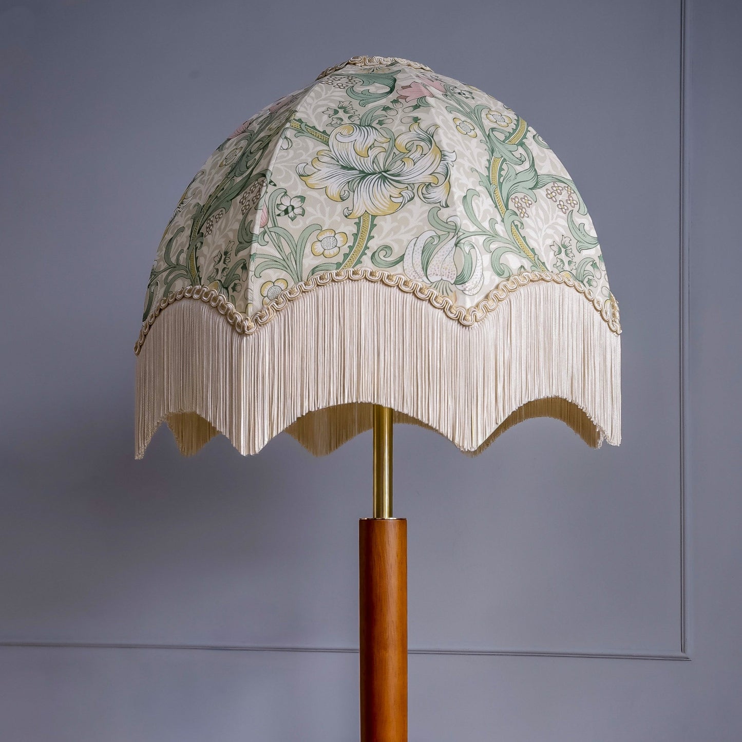 William Morris Golden Lily Fringed Lampshade - Linen