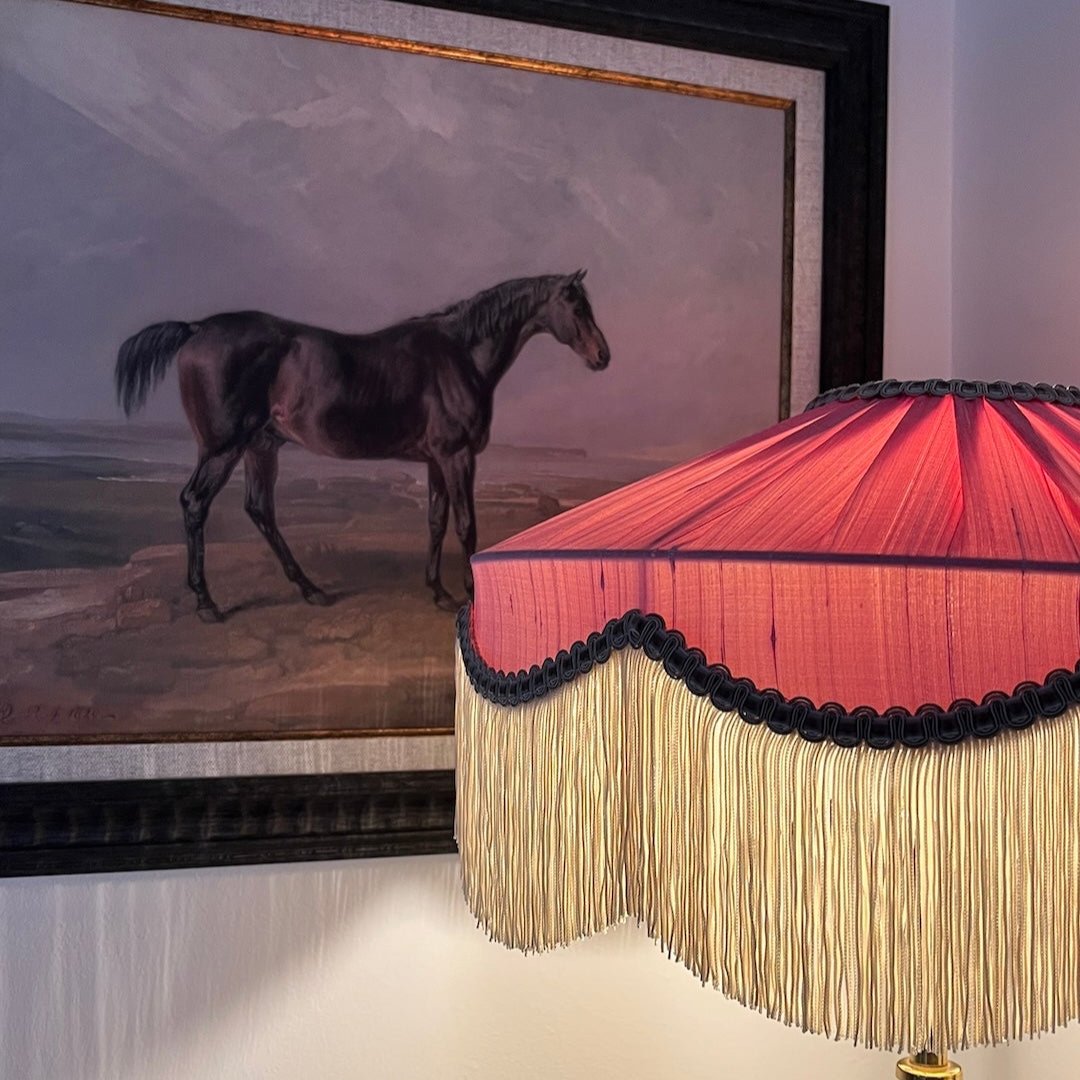 The Peggy Silk Fringed Lampshade - Pink