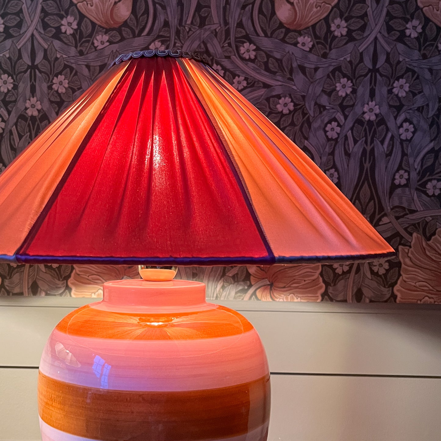 Stripe Lamp, Pink & Orange
