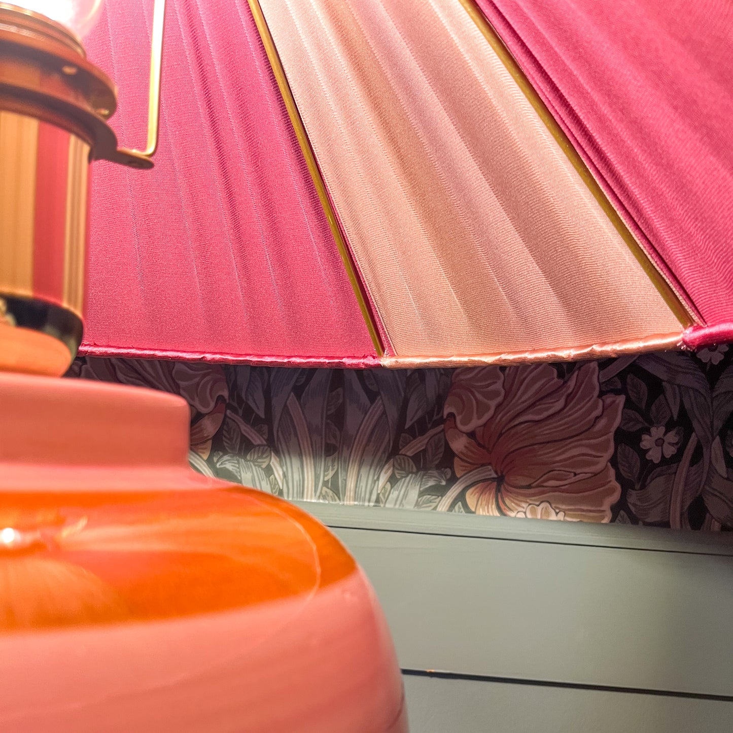Stripe Lamp, Pink & Orange