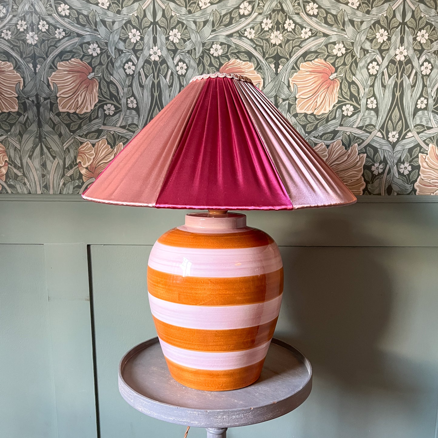 Stripe Lamp, Pink & Orange