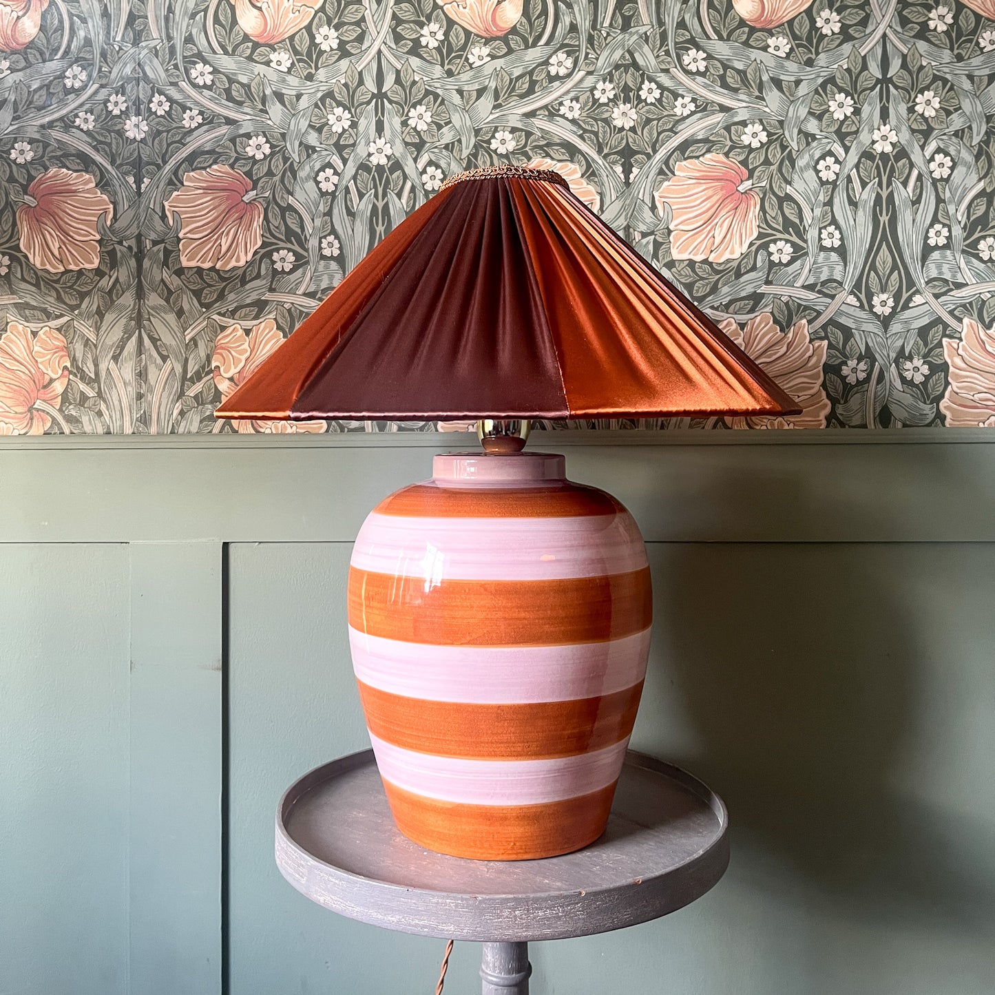 Stripe Lamp, Pink & Orange