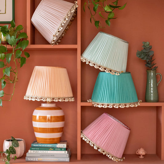 Gathered Silk Shade With Tassels