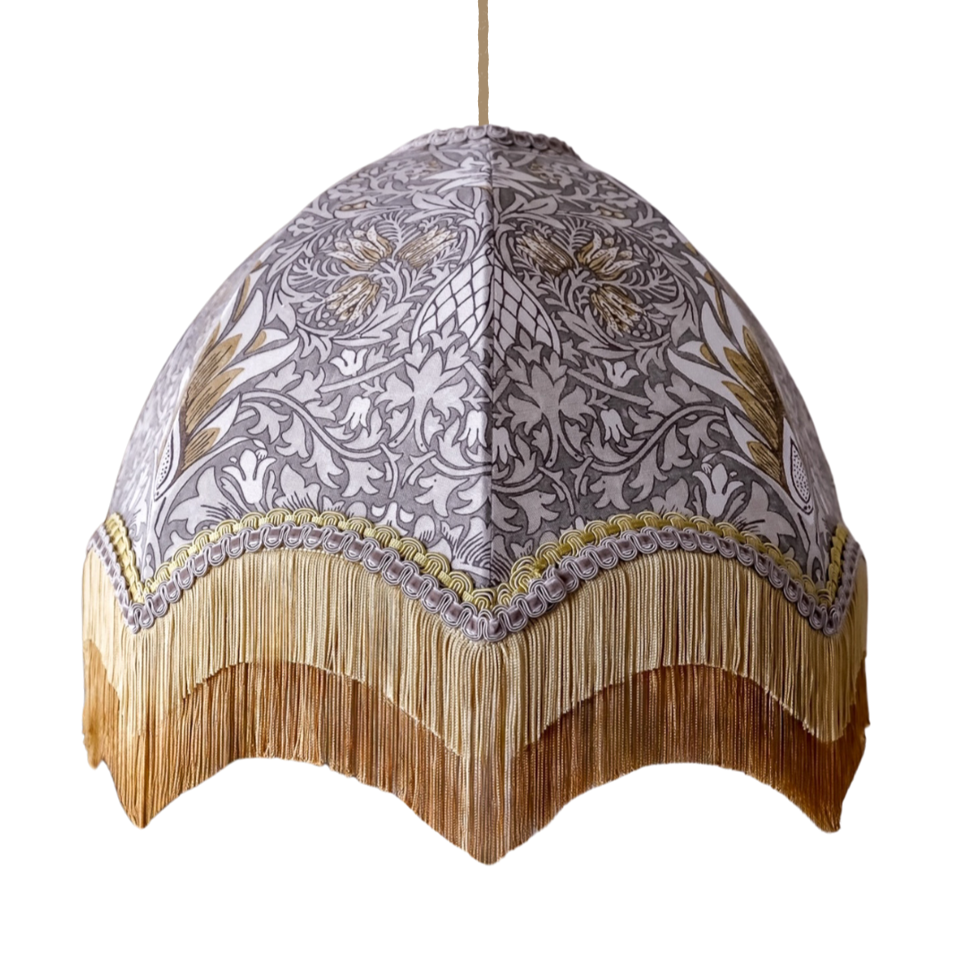 William Morris Snakeshead Fringed Lampshade