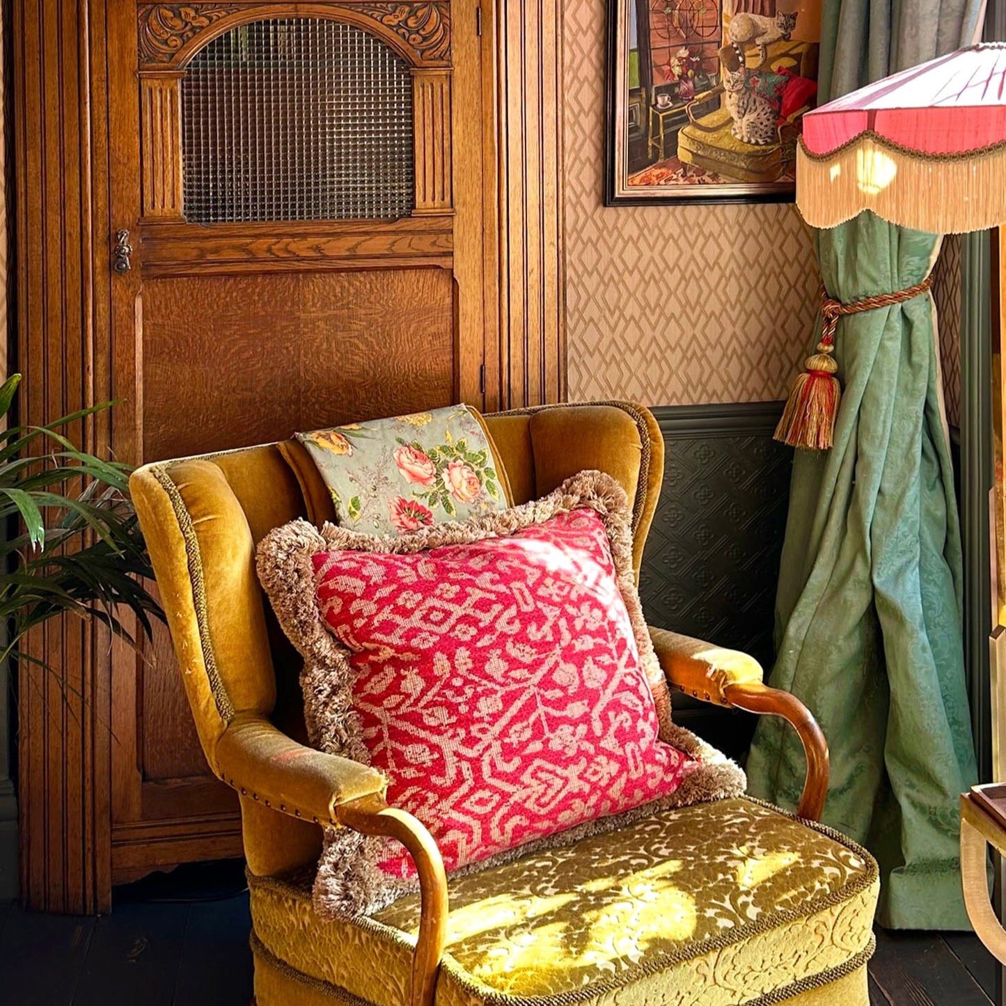 The Peggy Silk Fringed Lampshade
