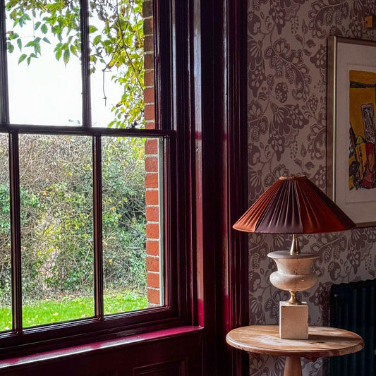 The Stripy Shade - Bronze & Brown Pleated Lampshade