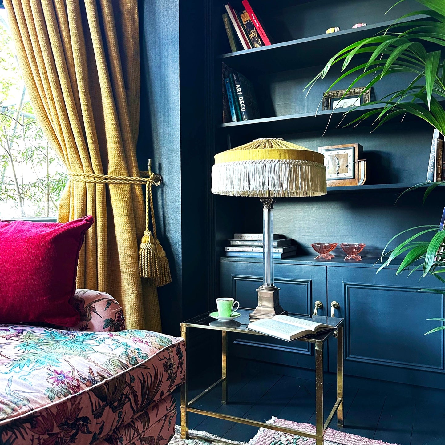 The Peggy Silk Fringed Lampshade - Gold