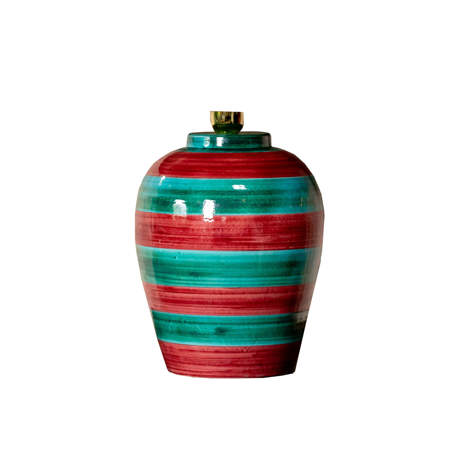 Stripe Lamp, Crimson & Turquoise