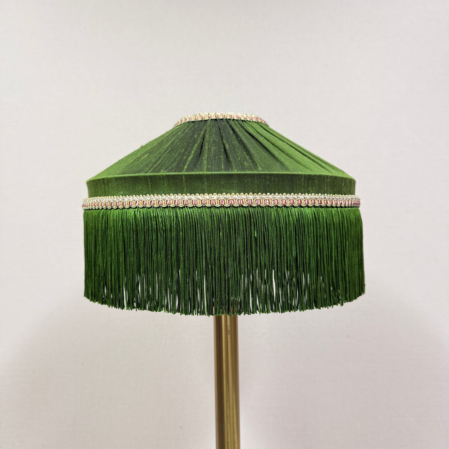 Green Silk Pleated Lampshade