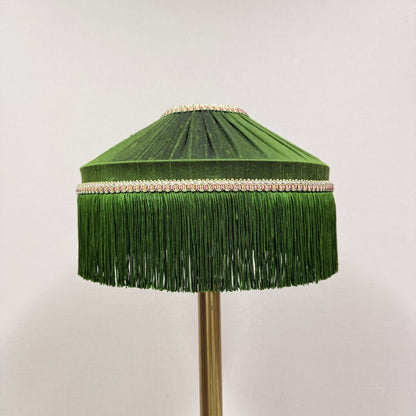 Green Silk Pleated Lampshade