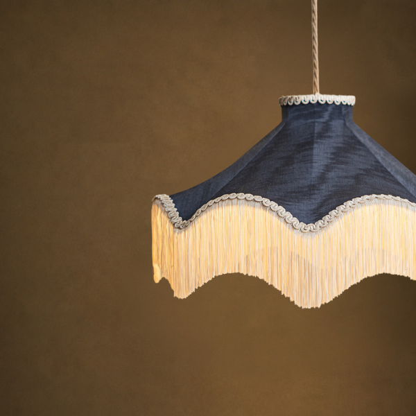 The Daisy Moiré Lampshade - Midnight