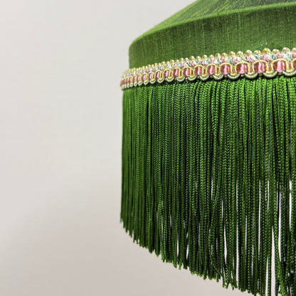 Green Silk Pleated Lampshade