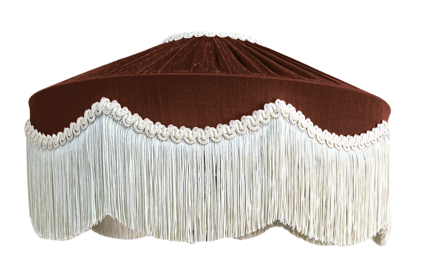 Bespoke Peggy Silk Fringed Lampshade - Chestnut