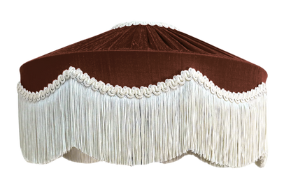 Bespoke Peggy Silk Fringed Lampshade - Chestnut