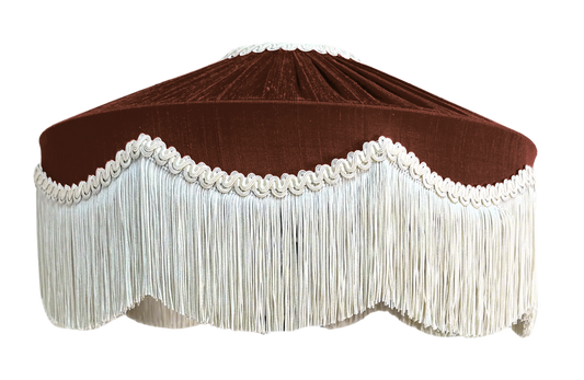 Bespoke Peggy Silk Fringed Lampshade - Chestnut