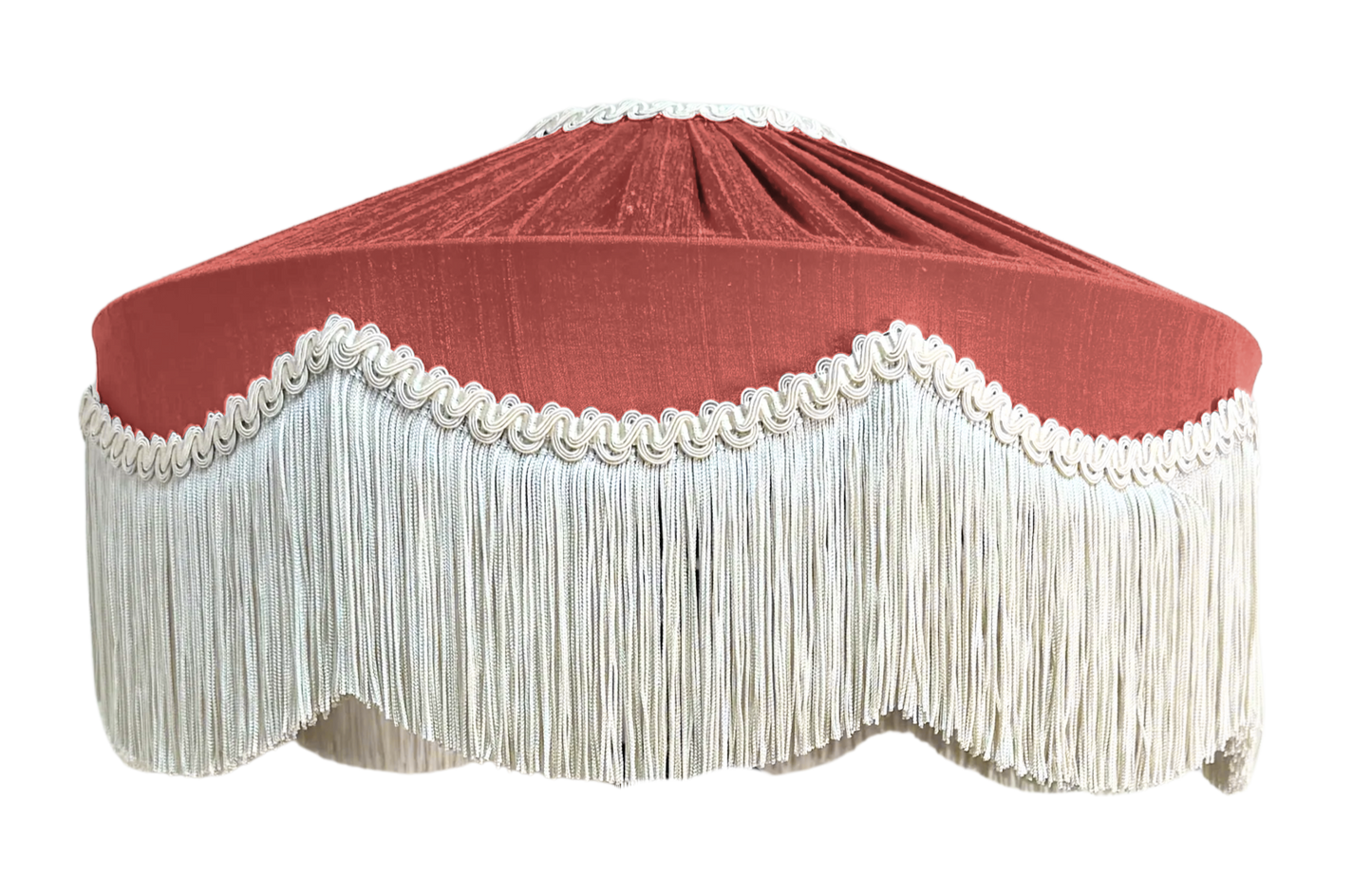 Bespoke Peggy Silk Fringed Lampshade - Hibiscus