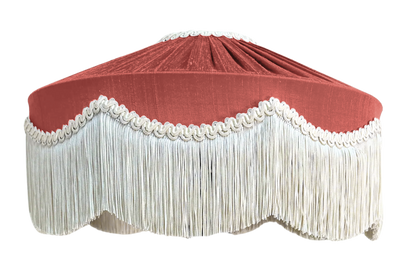 Bespoke Peggy Silk Fringed Lampshade - Hibiscus