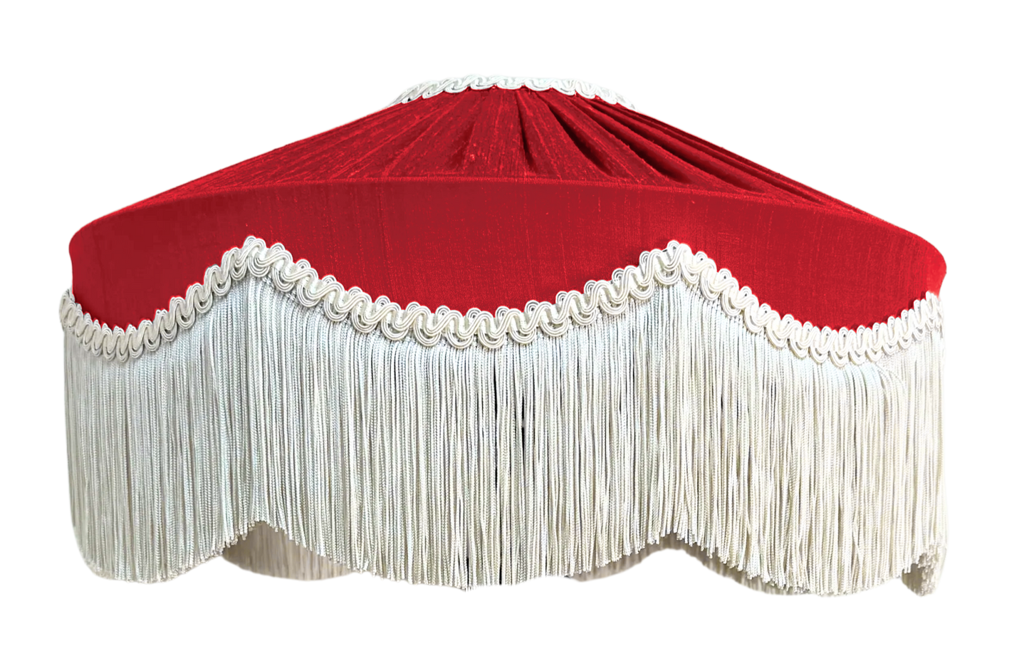 Bespoke Peggy Silk Fringed Lampshade - Ruby Red