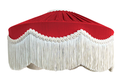Bespoke Peggy Silk Fringed Lampshade - Ruby Red