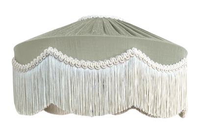 Bespoke Peggy Silk Fringed Lampshade - Moonstone