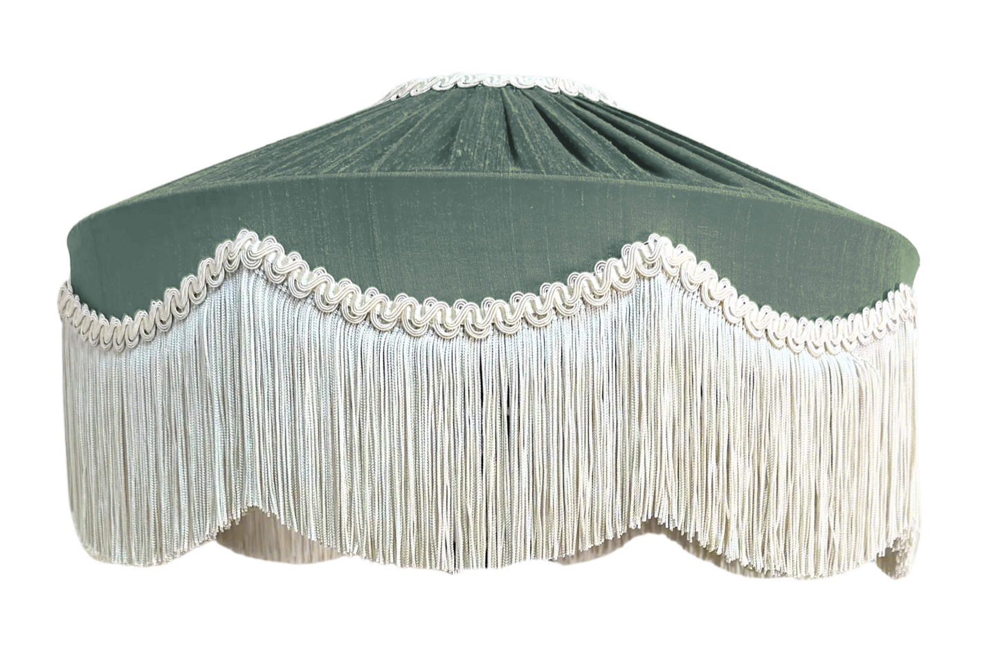 Bespoke Peggy Silk Fringed Lampshade - Teal