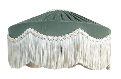 Bespoke Peggy Silk Fringed Lampshade - Teal