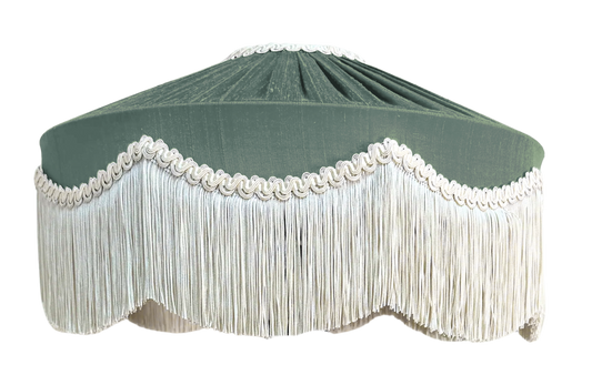 Bespoke Peggy Silk Fringed Lampshade - Teal