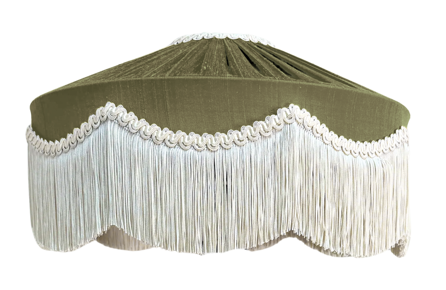Bespoke Peggy Silk Fringed Lampshade - Vineyard