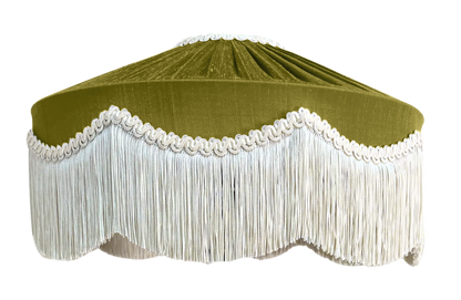 Bespoke Peggy Silk Fringed Lampshade - Kiwi