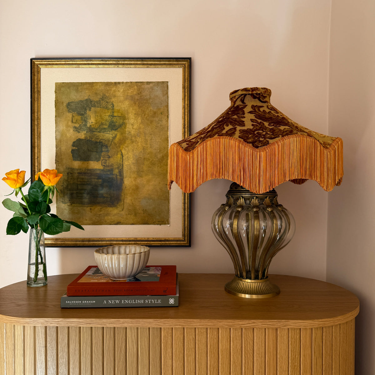 The Daisy Velvet Lampshade – Ochre