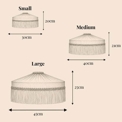 The Peggy Silk Fringed Lampshade - Ivory