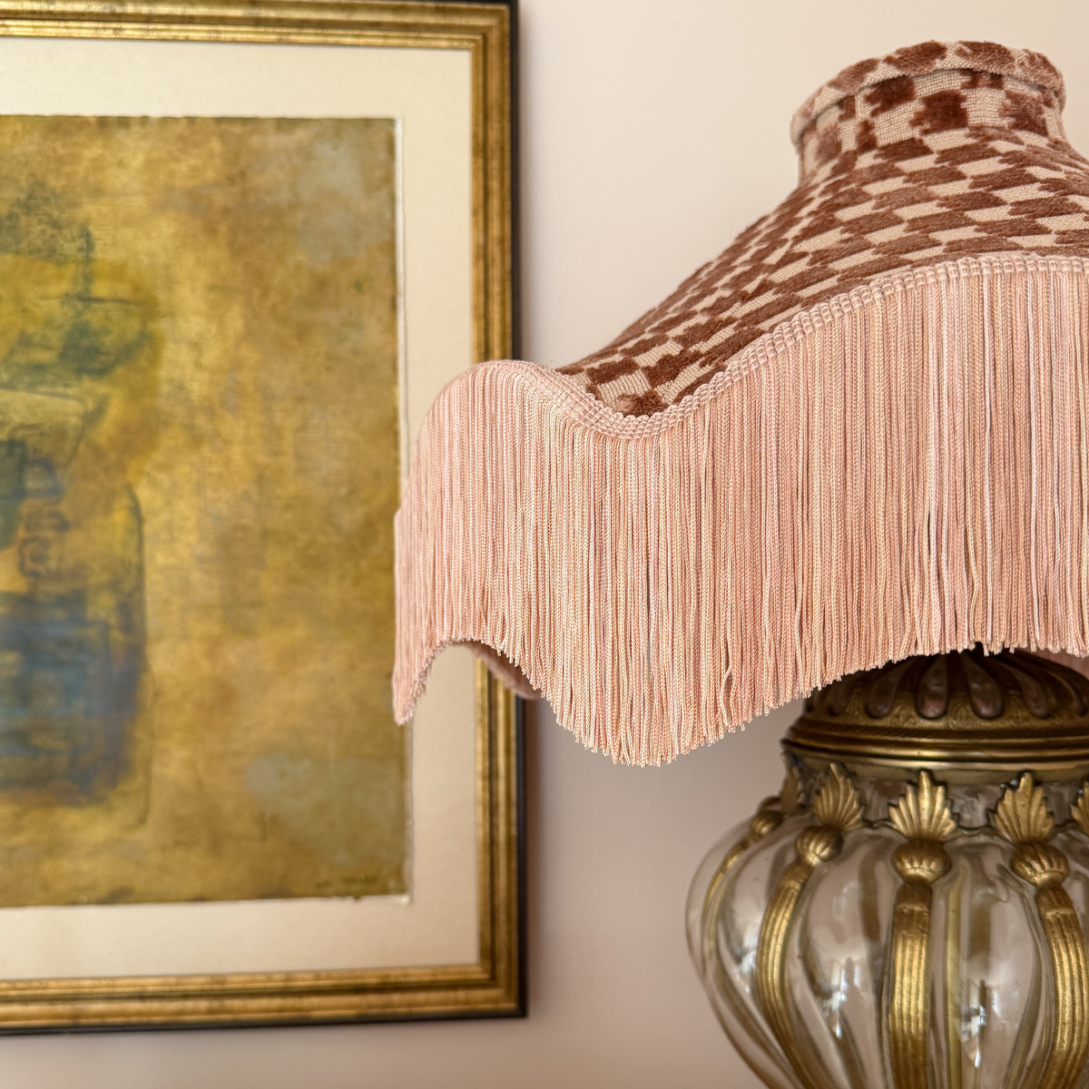 The Daisy Velvet Lampshade – Dusty Pink