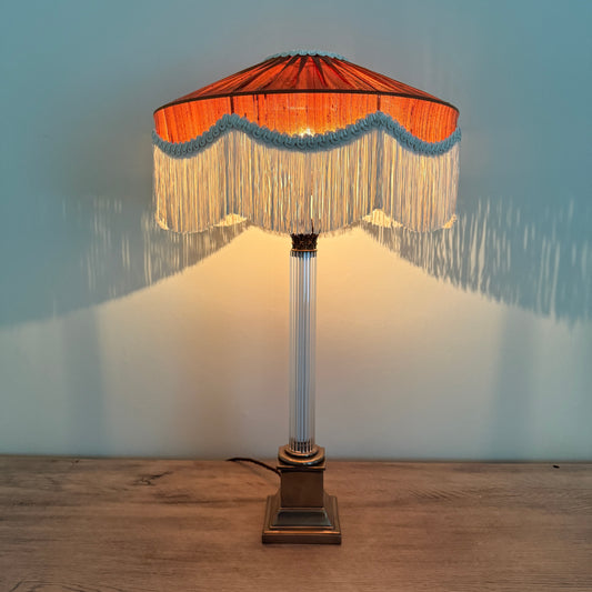 The Peggy Silk Fringed Lampshade - Rust