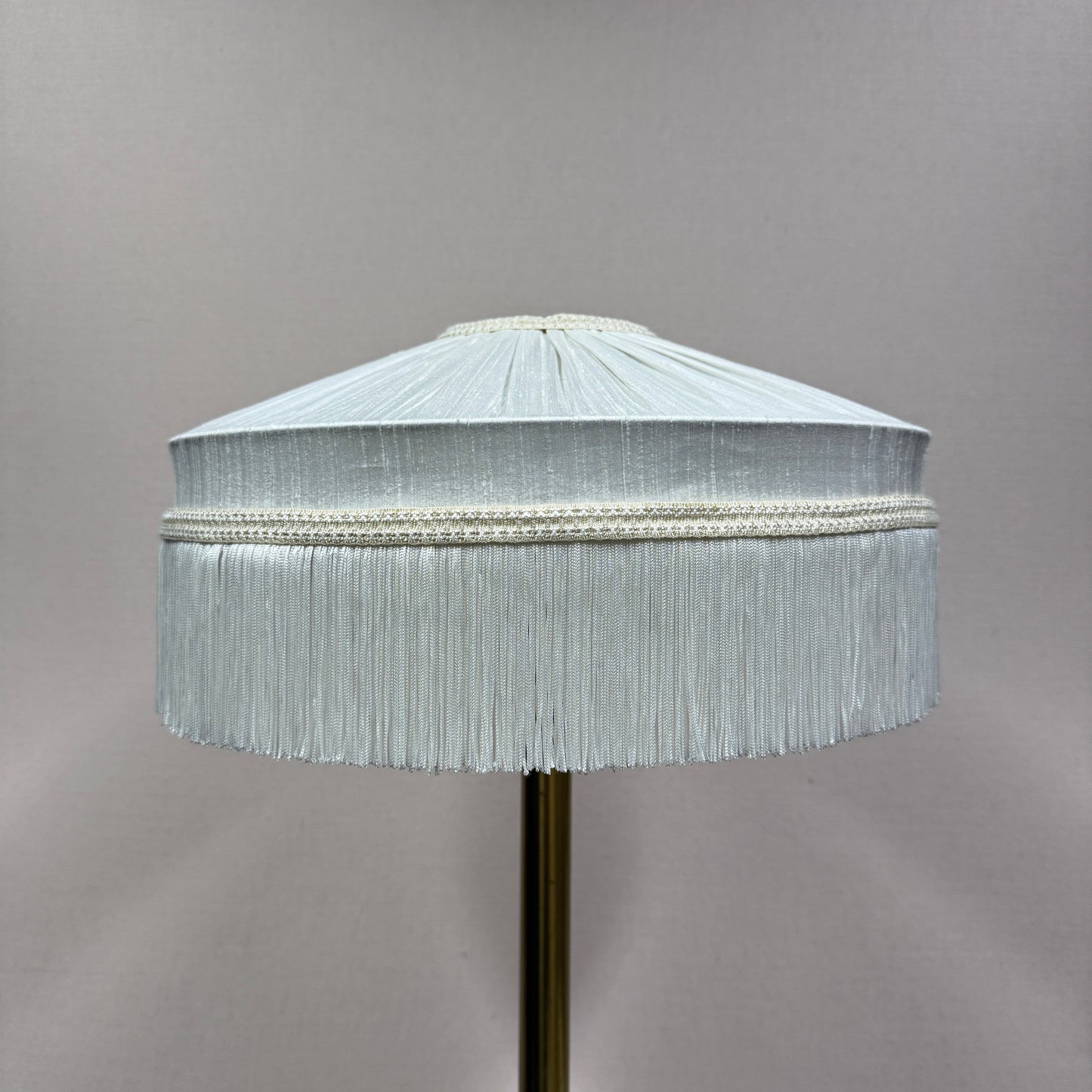 White Pleated Silk Lampshade