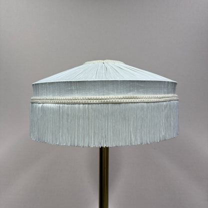 White Pleated Silk Lampshade