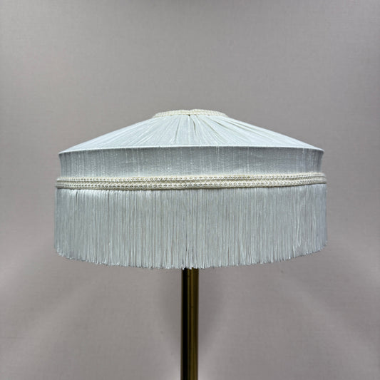White Pleated Silk Lampshade