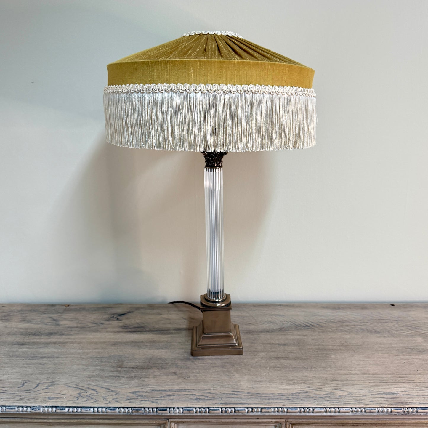 The Peggy Silk Fringed Lampshade - Gold