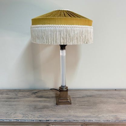 The Peggy Silk Fringed Lampshade - Gold