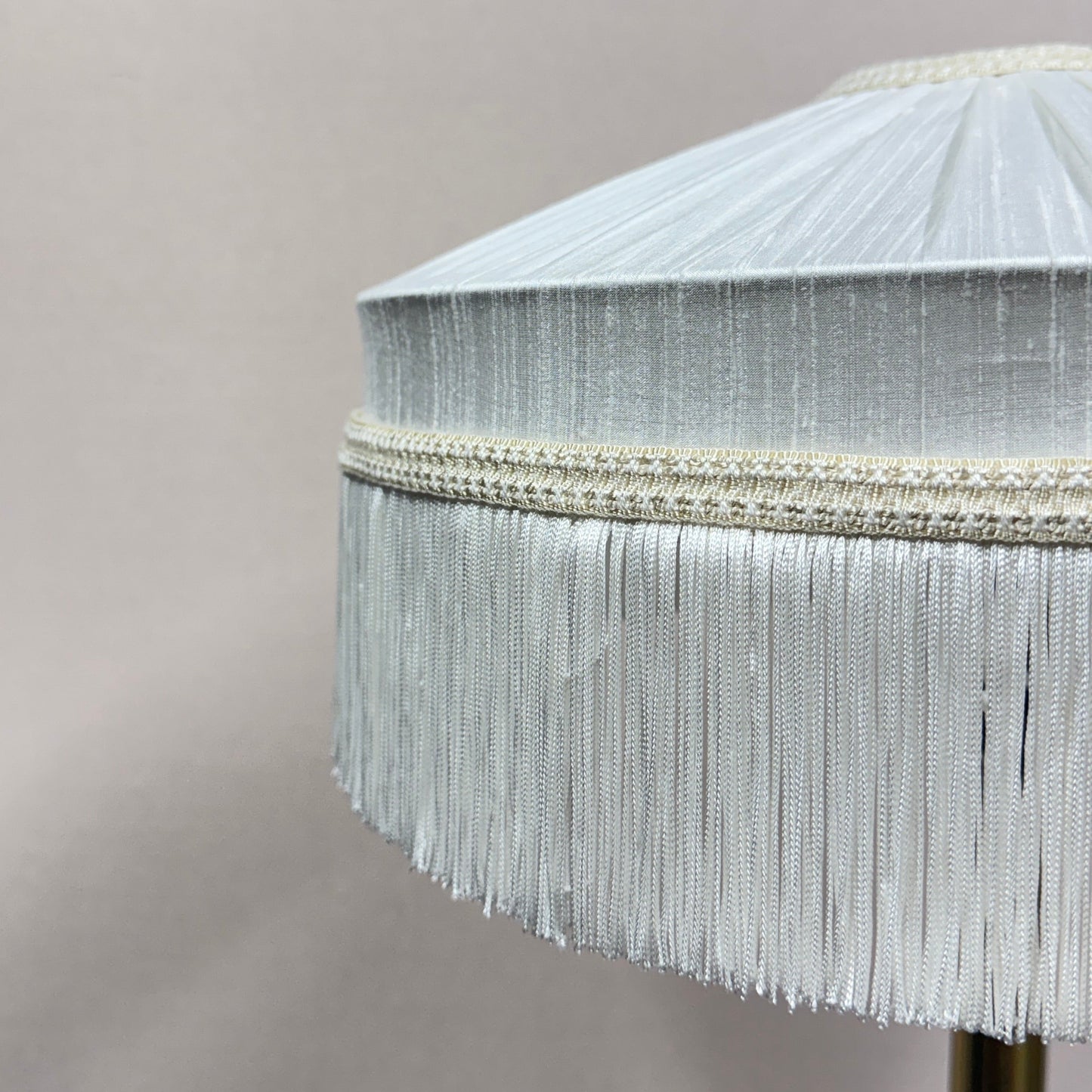White Pleated Silk Lampshade