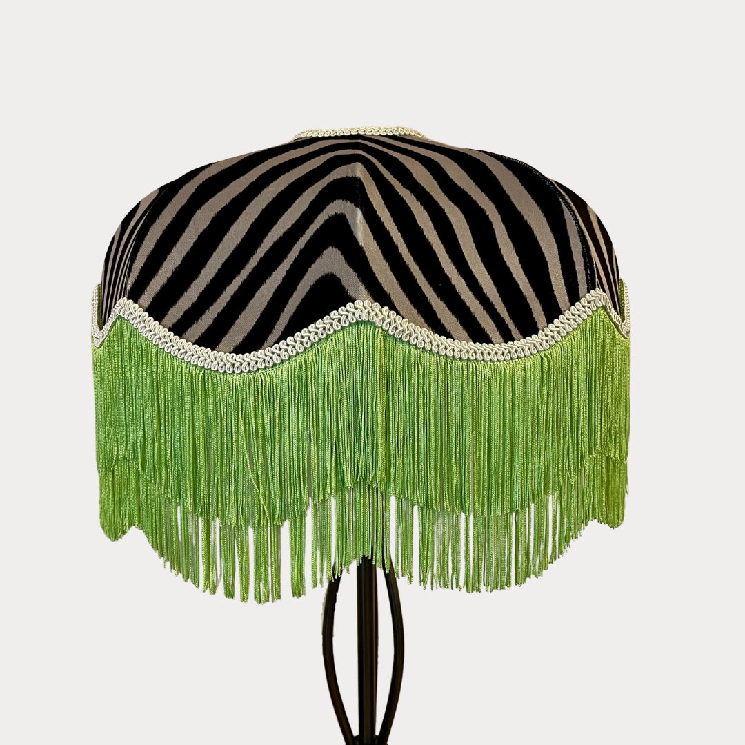Zebra Shade with Neon Green Fringe - 16"