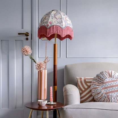 William Morris Golden Lily Fringed Lampshade - Dove/Plum