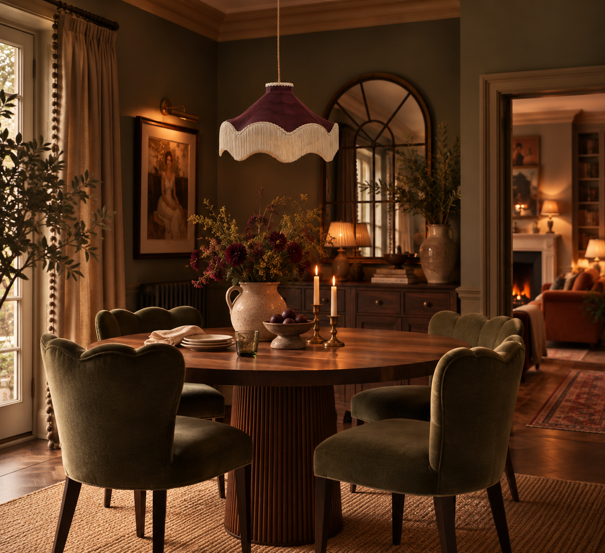 The Daisy Moiré Lampshade – Aubergine