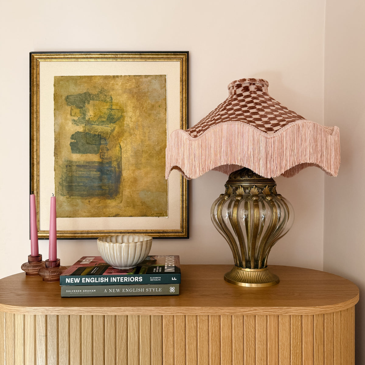 The Daisy Velvet Lampshade – Dusty Pink