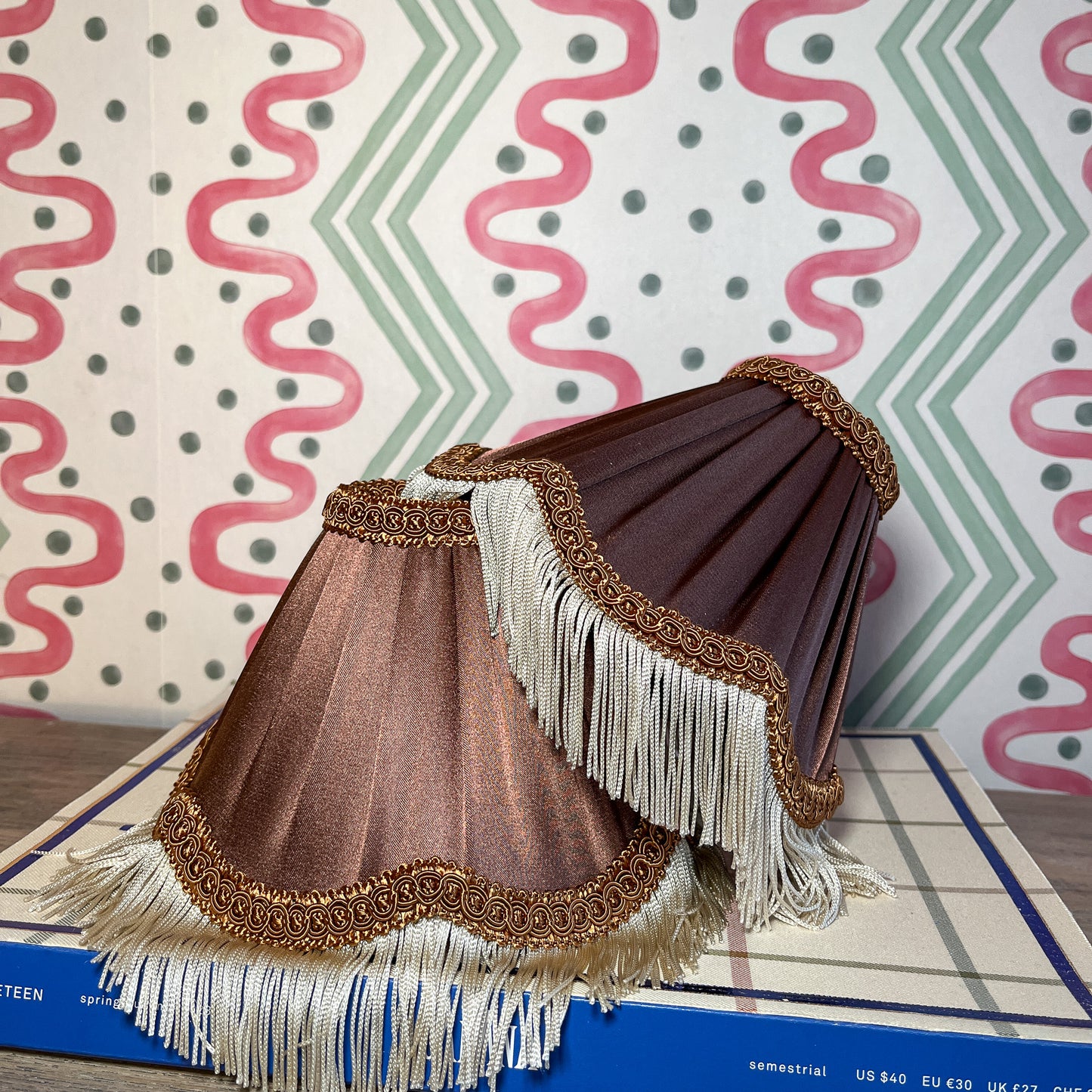 Pair Brown Staffordshire dog lamps