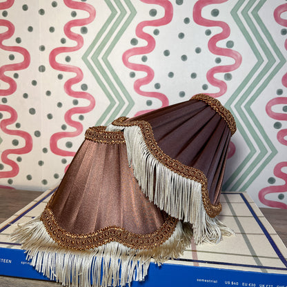 Pair Brown Staffordshire dog lamps